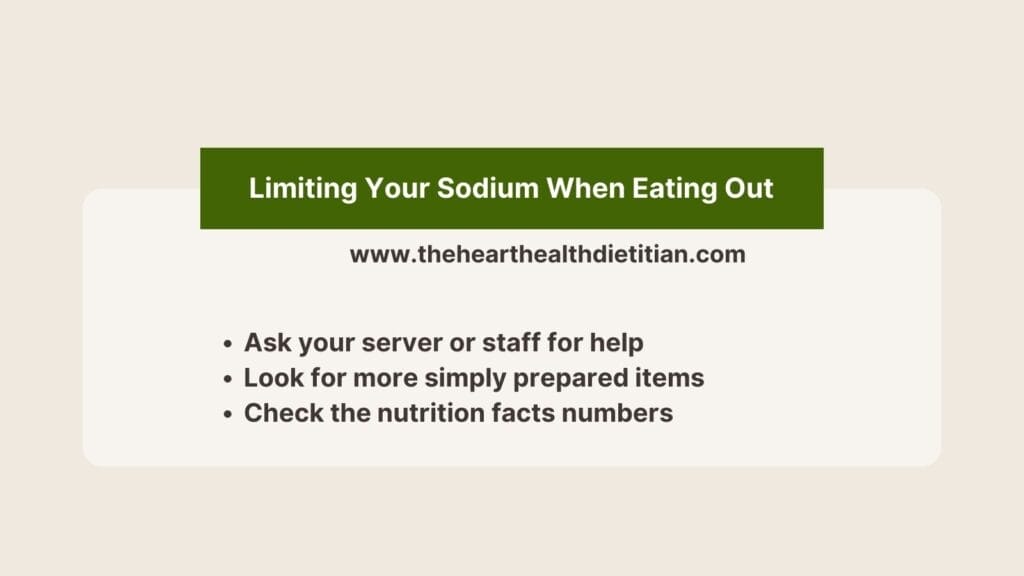 Limiting your sodium when eating out infographic.