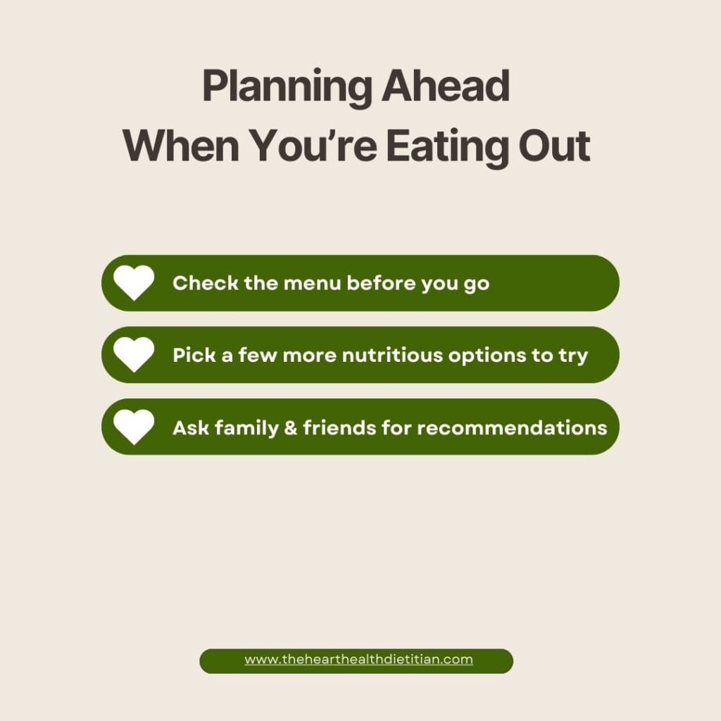 Planning ahead when you're eating out infographic.